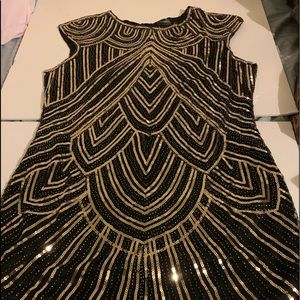 Women 1920s Vintage  Party Dress w 20s Accessories